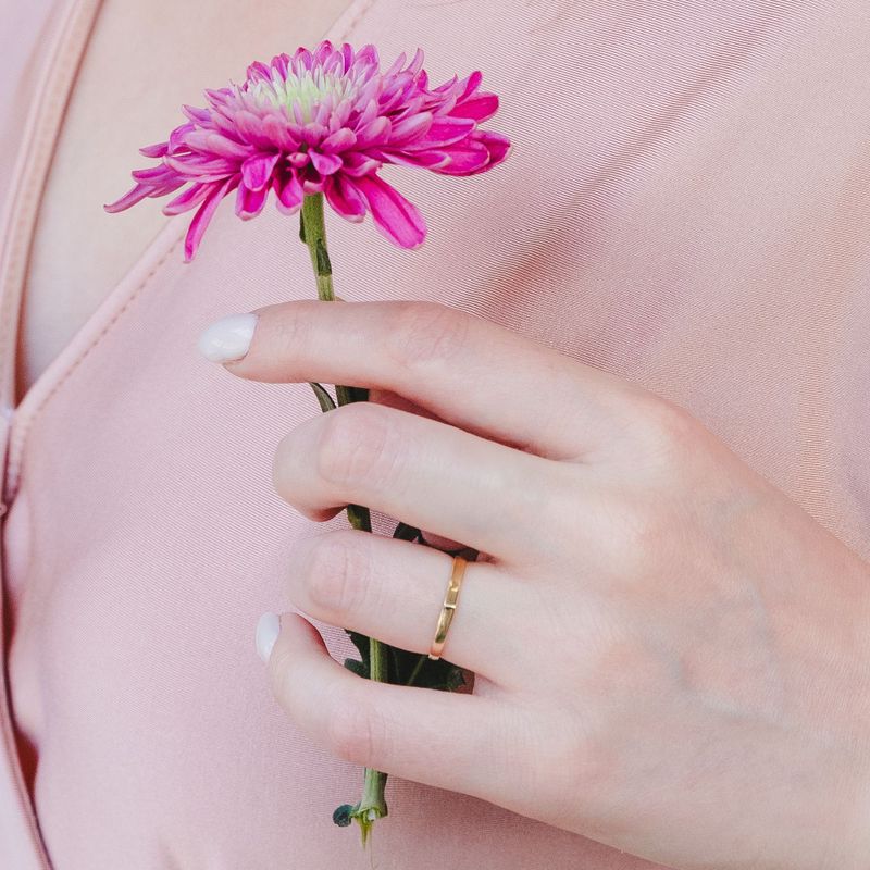 14k Solid Yellow Gold Thin Signet Ring