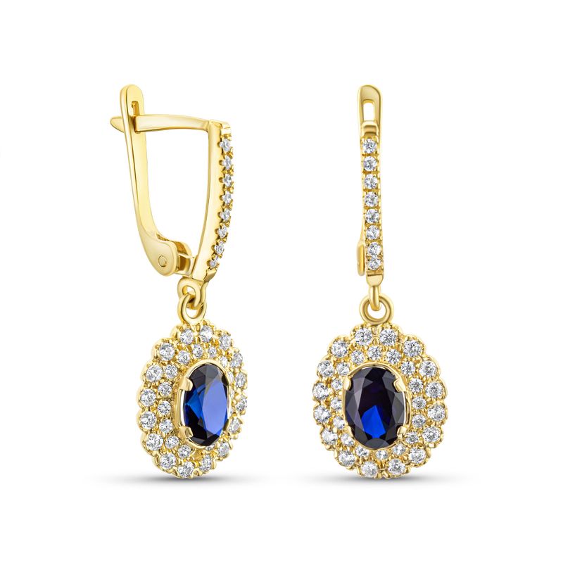 14K Gold Earrings Blue Antipa