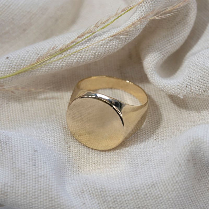 Silver & Gold Plated Round seal ring - large