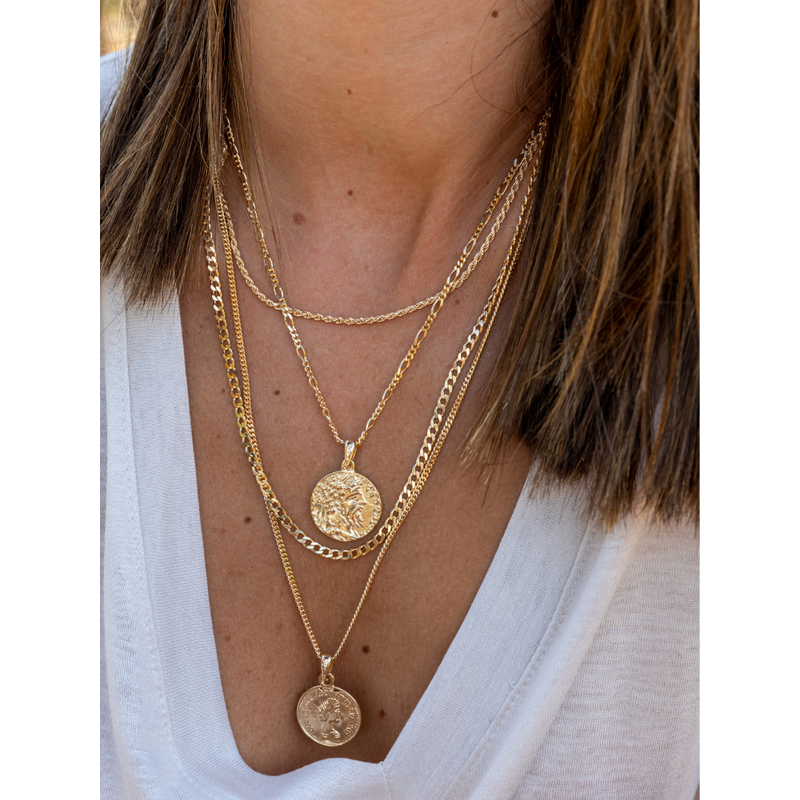 Coin Pendant Necklace with Gold Plating