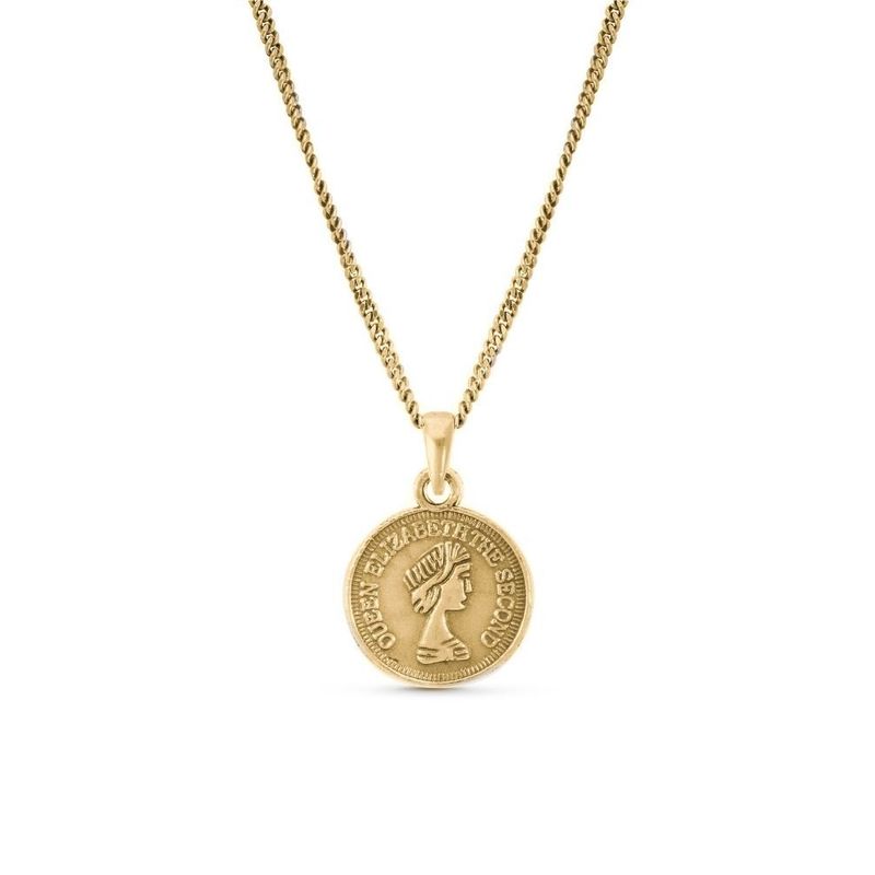 Coin Pendant Necklace with Gold Plating