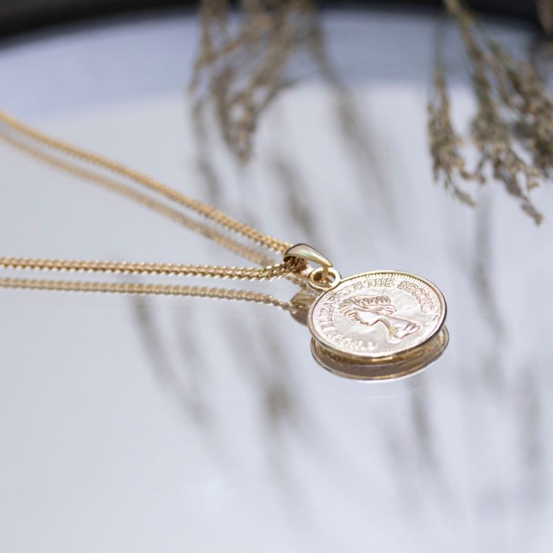 Coin Pendant Necklace with Gold Plating