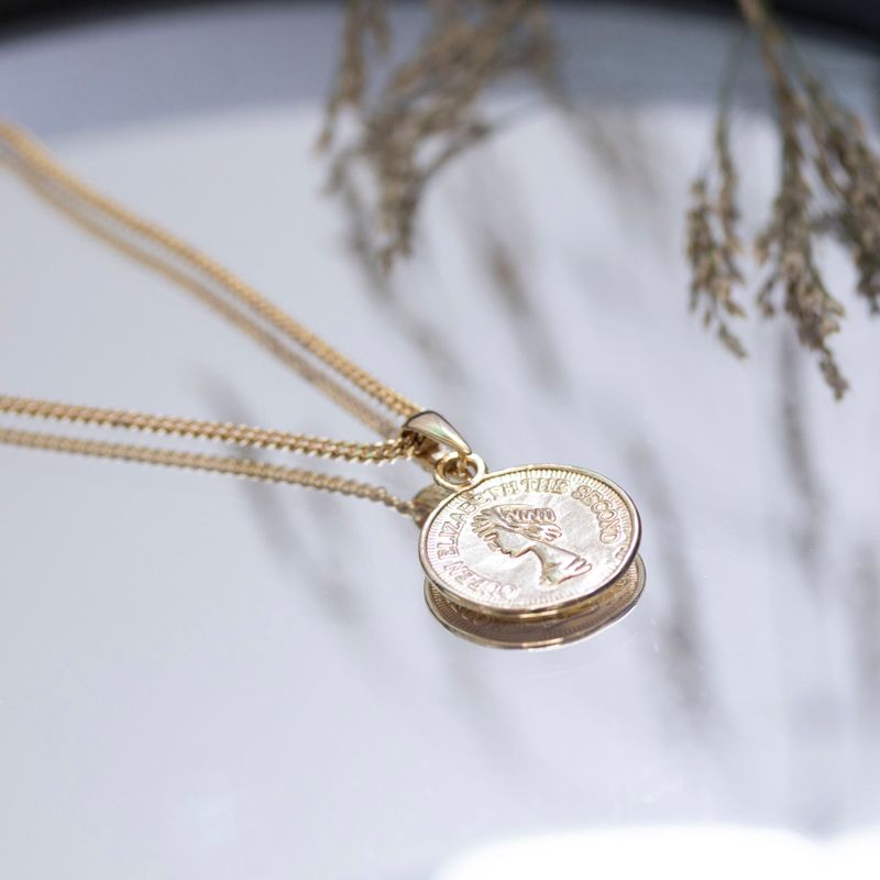 Coin Pendant Necklace with Gold Plating