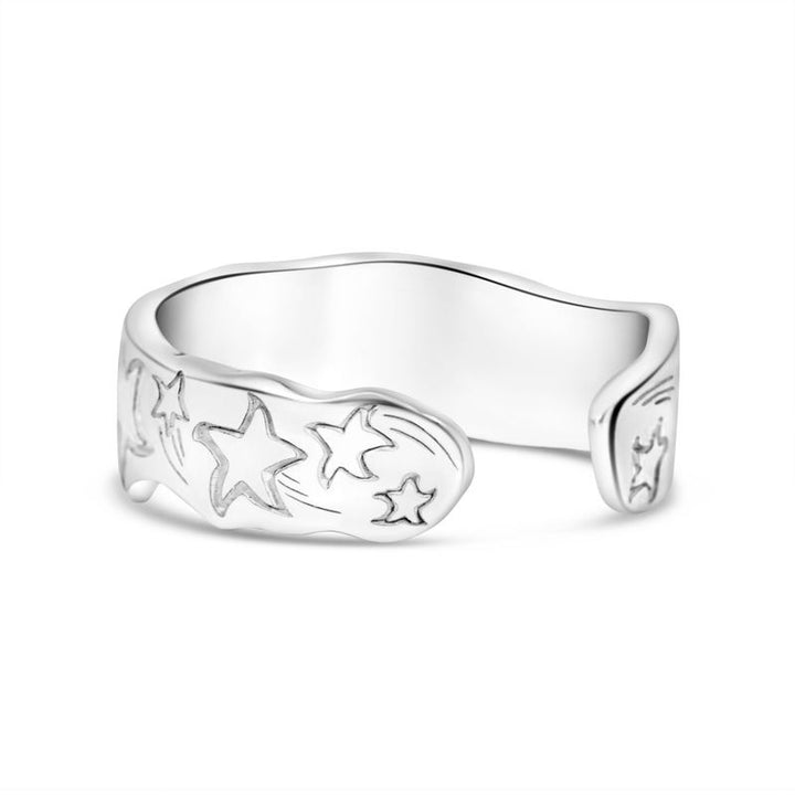 925 Silver Star Ring, Adjustable & Handmade for Women