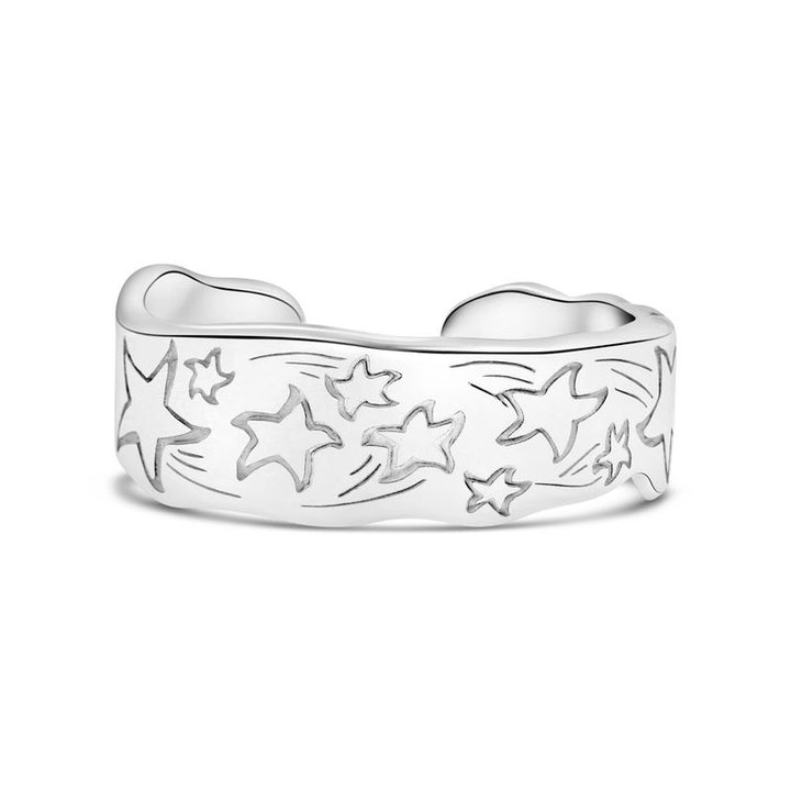 925 Silver Star Ring, Adjustable & Handmade for Women