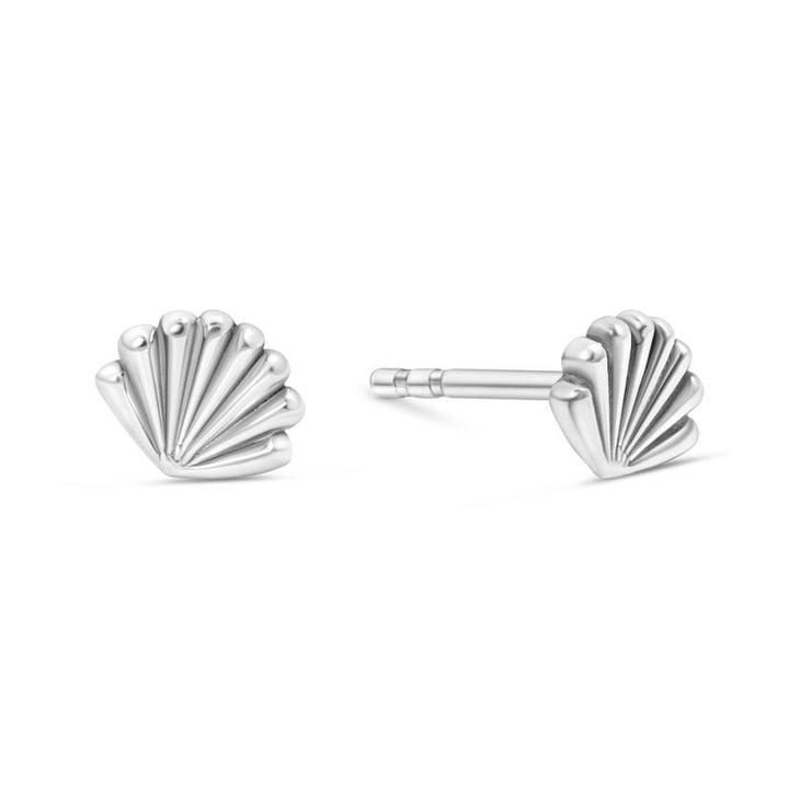 925 Silver Oyster Studs with Gemstone - Chic Handmade Gift