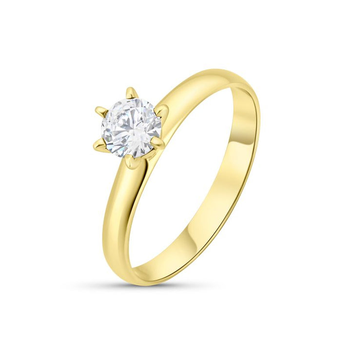 14K Gold Ring with Zircon