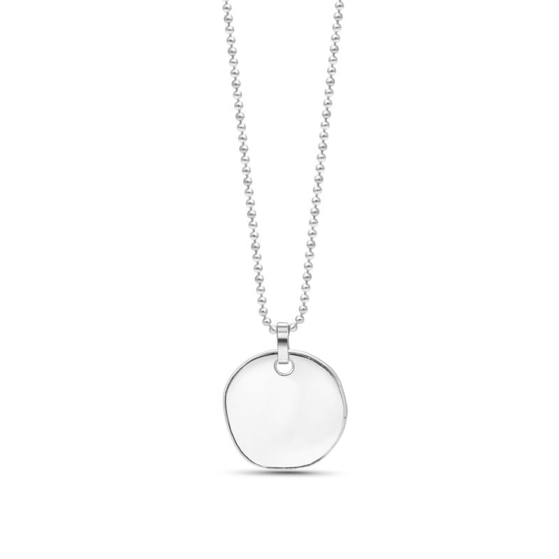 Thin Disk Necklace with Coin Pendant and Israel Engraving