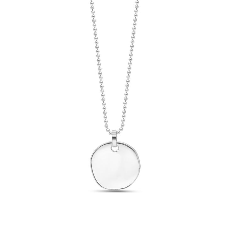 Thin Disk Necklace with Coin Pendant and Israel Engraving