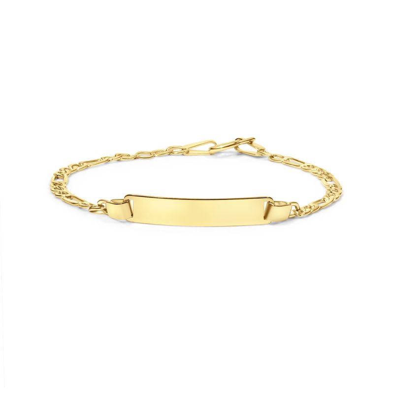 Yellow Gold Bracelet, 14cm, with 2x0.4cm Engraving Plate