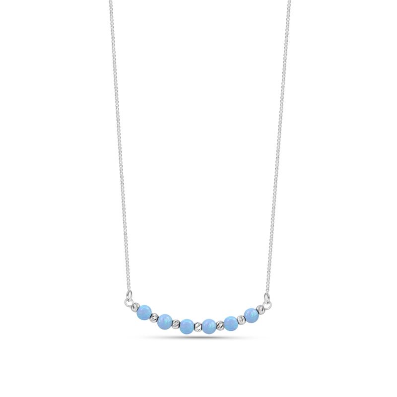 Choker Necklace with Blue Opal Beads