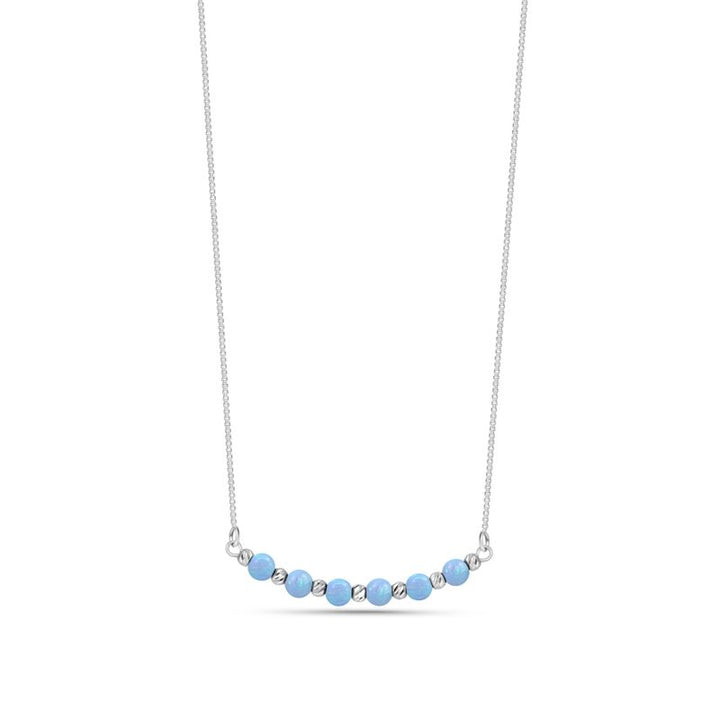 Choker Necklace with Blue Opal Beads