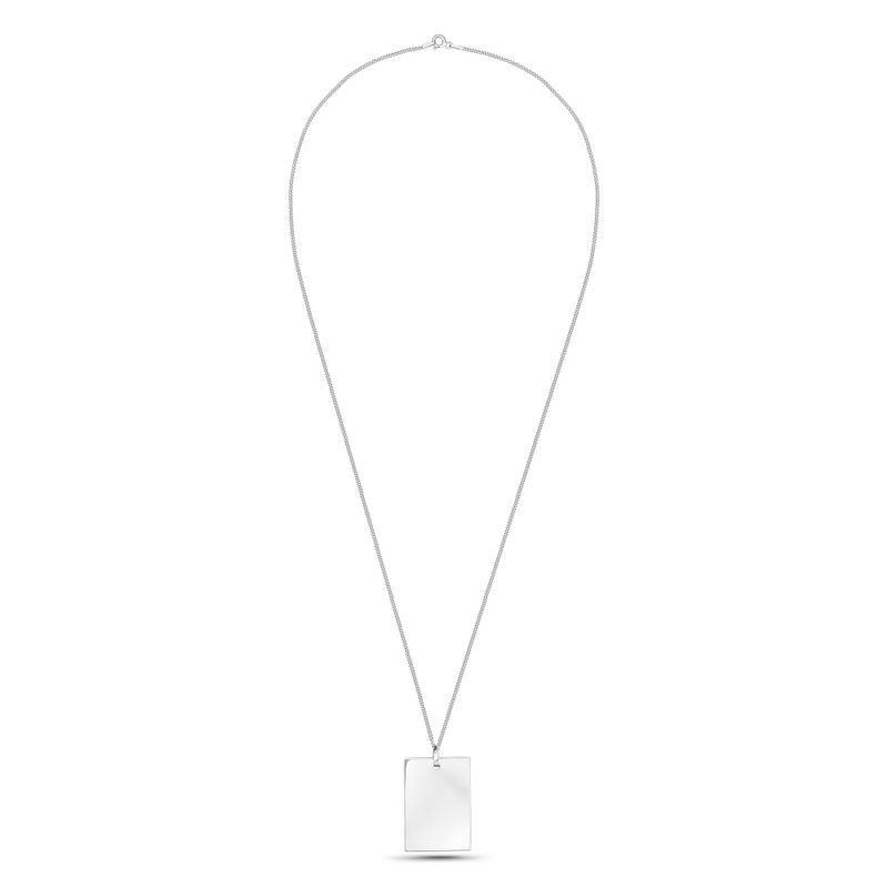 925 Sterling Silver Plain Square Pendant for Engraving