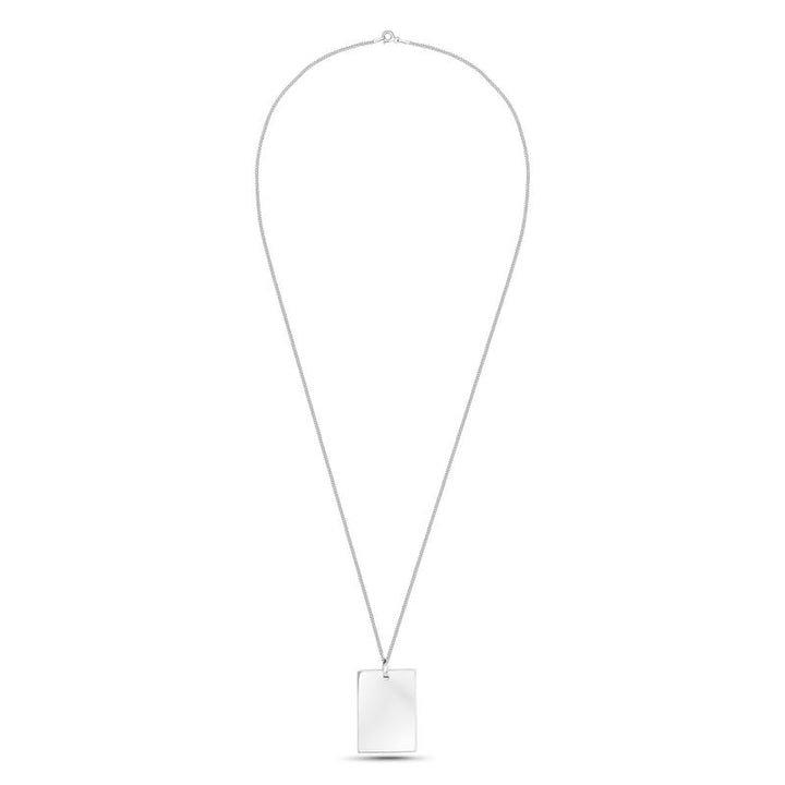 925 Sterling Silver Plain Square Pendant for Engraving