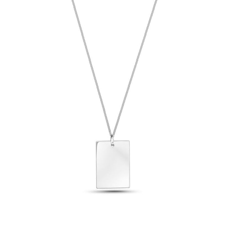 925 Sterling Silver Plain Square Pendant for Engraving